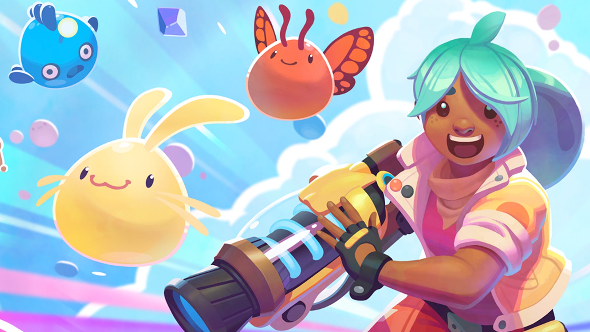 تصویر بازی Slime Rancher 2 با محیط رنگارنگ